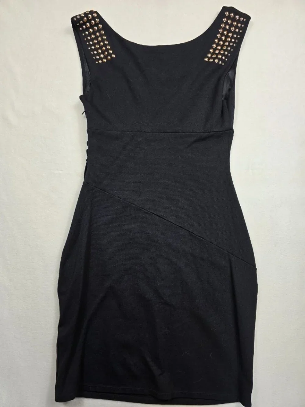 Express Black Studded Shoulder Sleeveless Bodycon Dress Size 2 - Picture 6 of 6